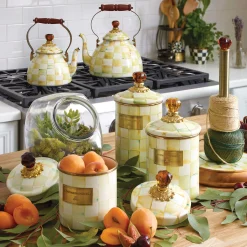 Parchment Check Wood Paper Towel Holder|MacKenzie-Childs New