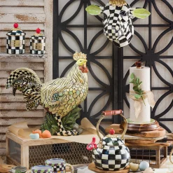 Parchment Check Wood Paper Towel Holder|MacKenzie-Childs New
