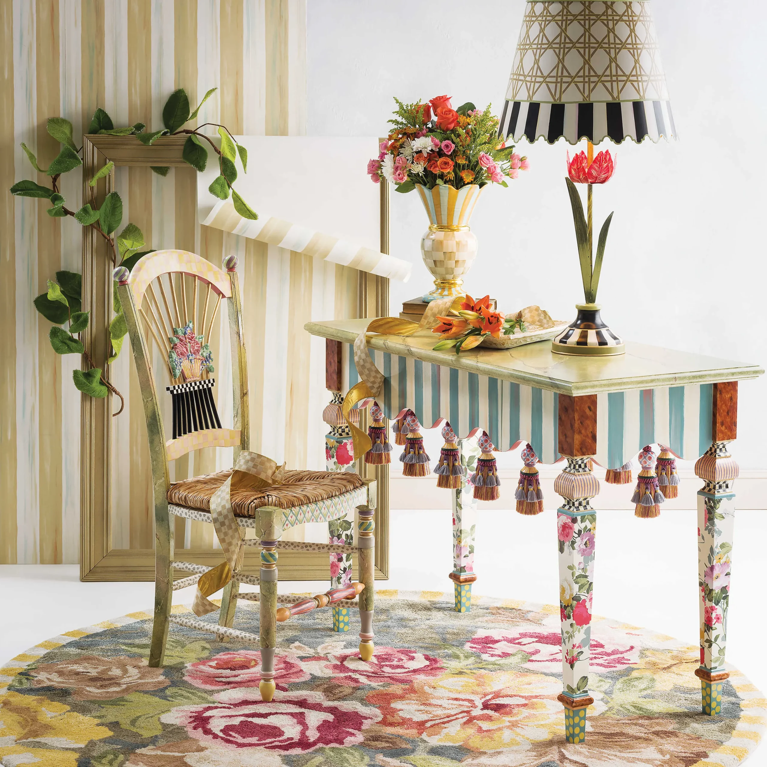 Parchment Stripe Wallpaper|MacKenzie-Childs Discount
