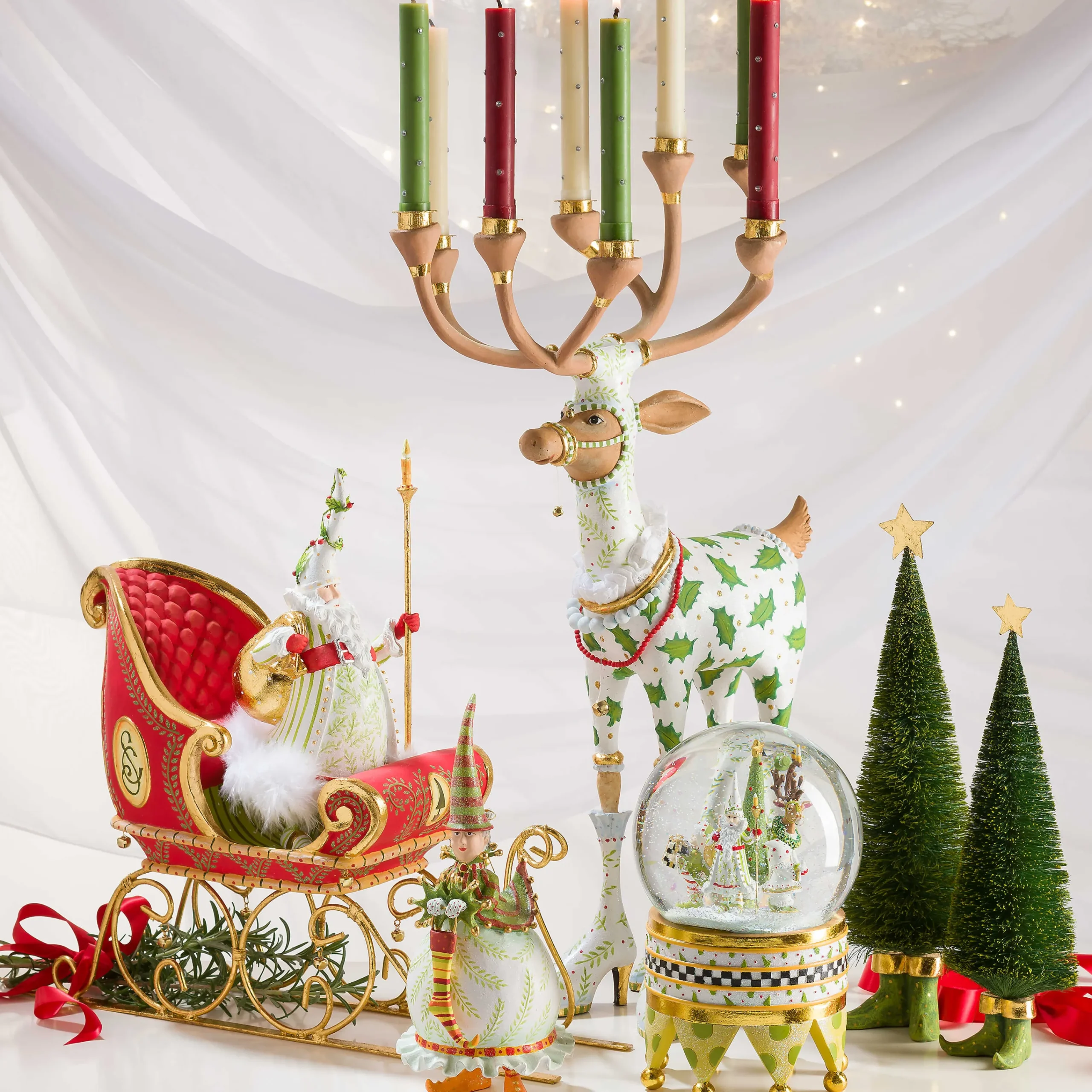 Patience Brewster Dash Away Sisal Elf Tree Figures|MacKenzie-Childs Discount