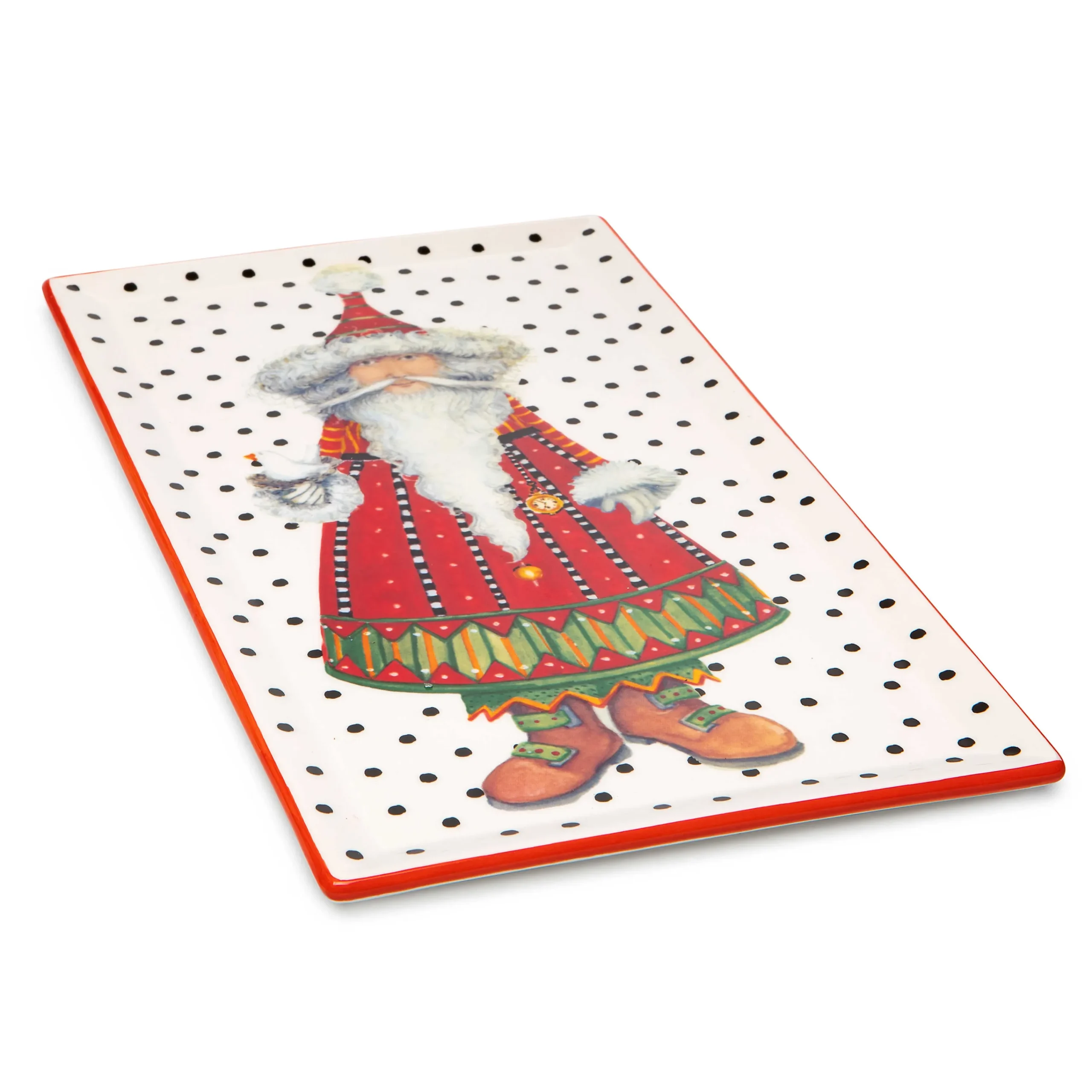 Patience Brewster Dash Away Santa Platter|MacKenzie-Childs Discount