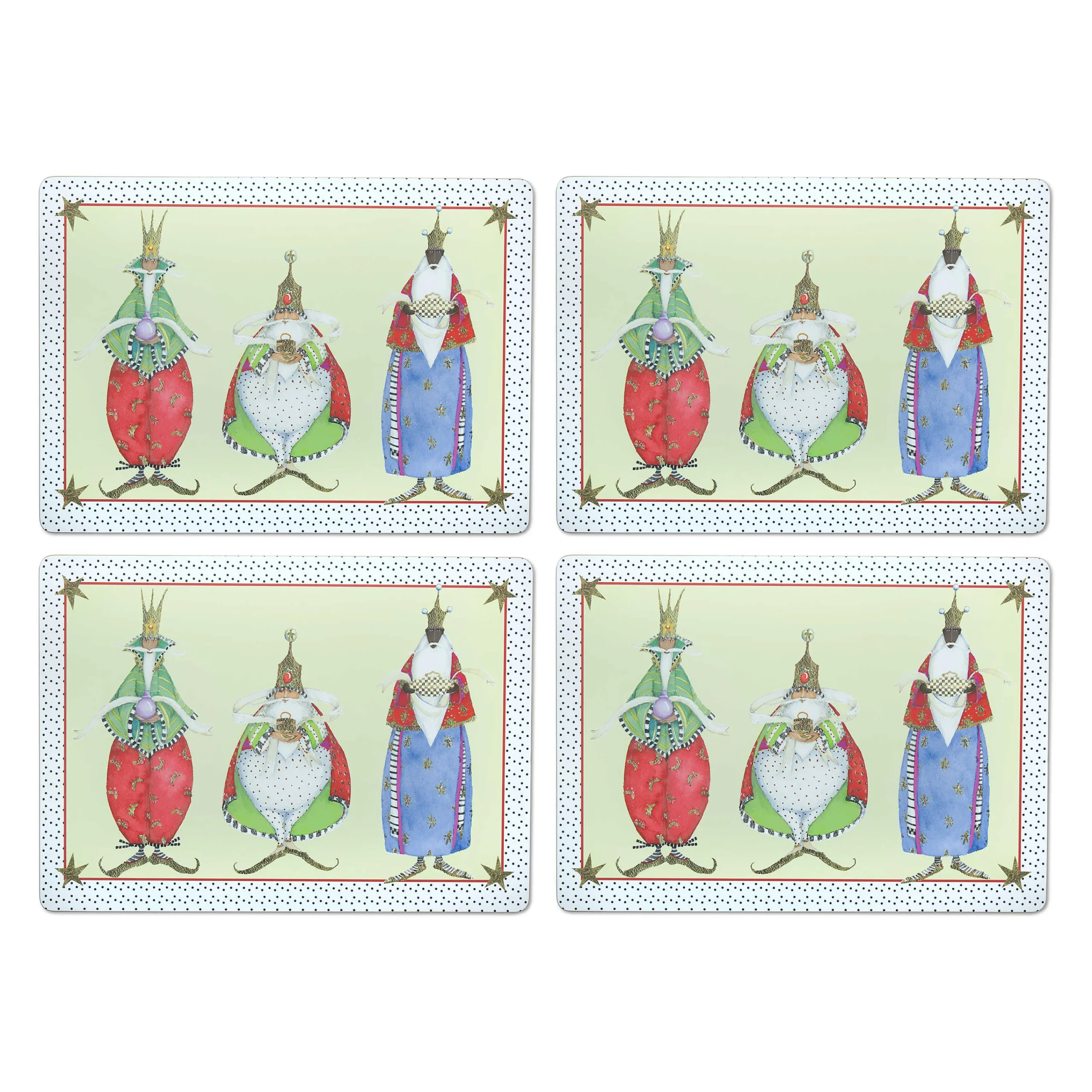 Patience Brewster Three Kings Cork Back Placemats - Set Of 4|MacKenzie-Childs Hot