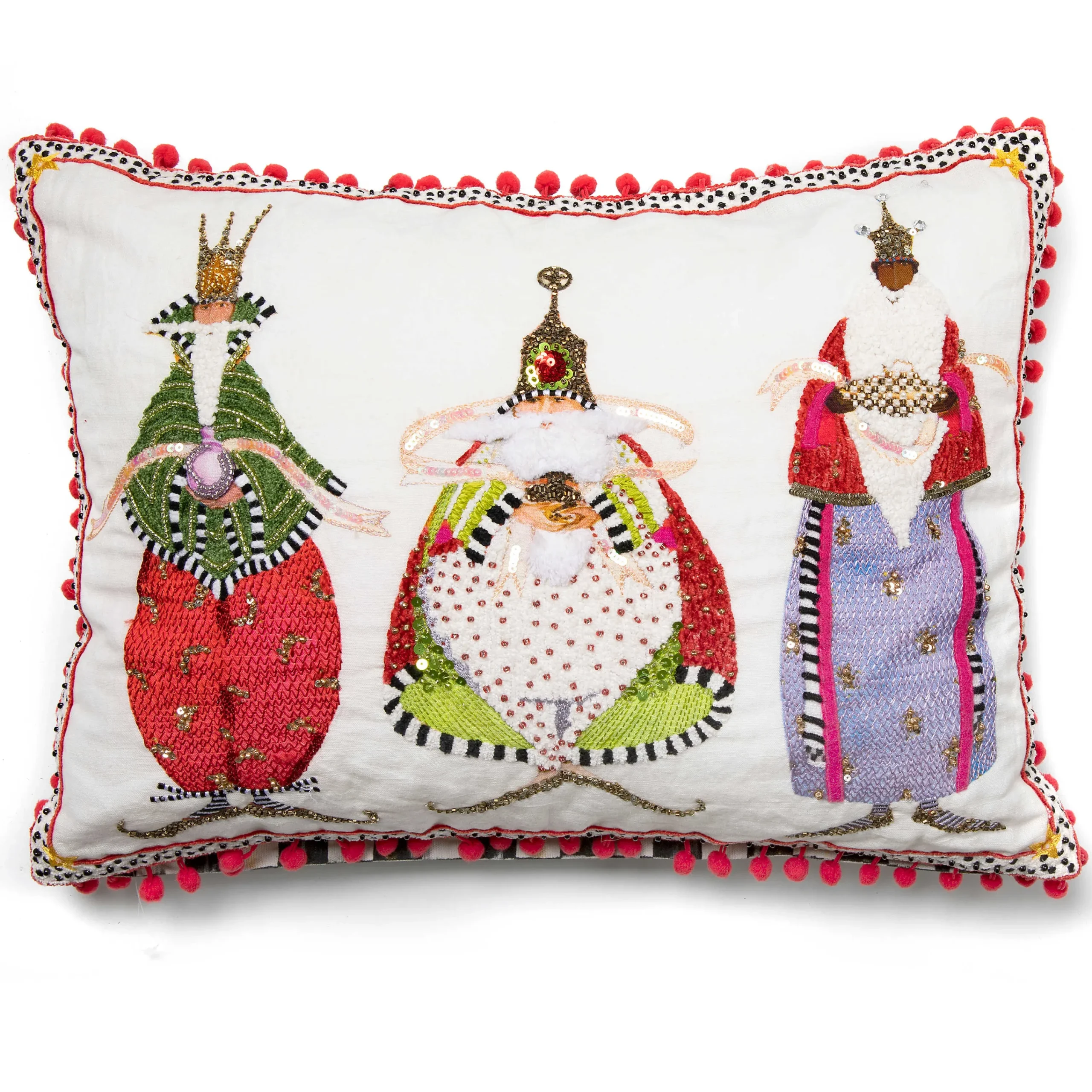 Patience Brewster Three Kings Lumbar Pillow|MacKenzie-Childs Outlet