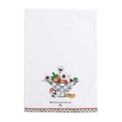 Peaches & Anemones In Colander Dish Towel|MacKenzie-Childs Online