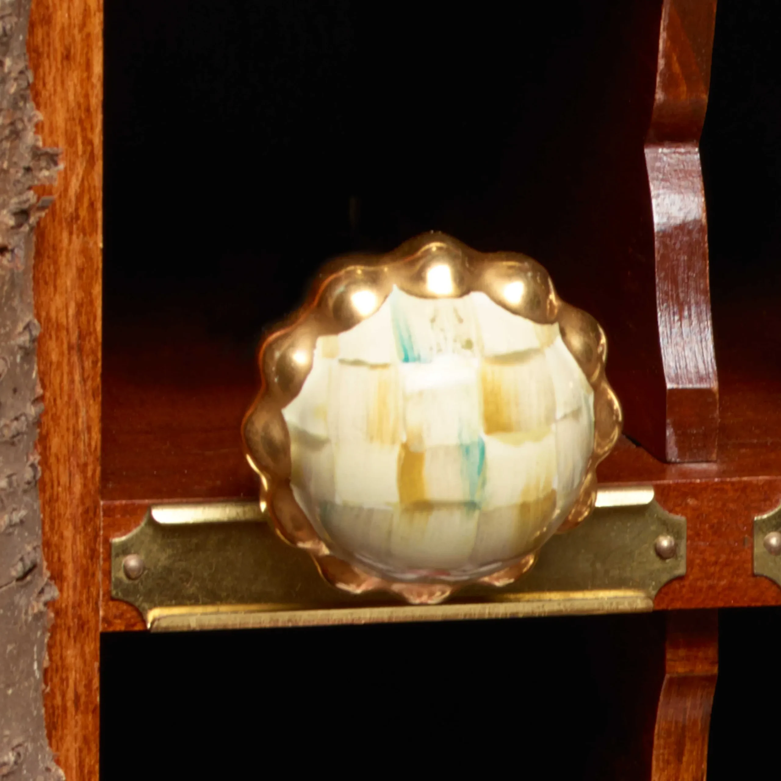 Petit Four Round Knob - Parchment Check|MacKenzie-Childs New