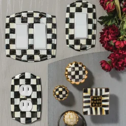 Petit Four Round Knob - Parchment Check|MacKenzie-Childs New