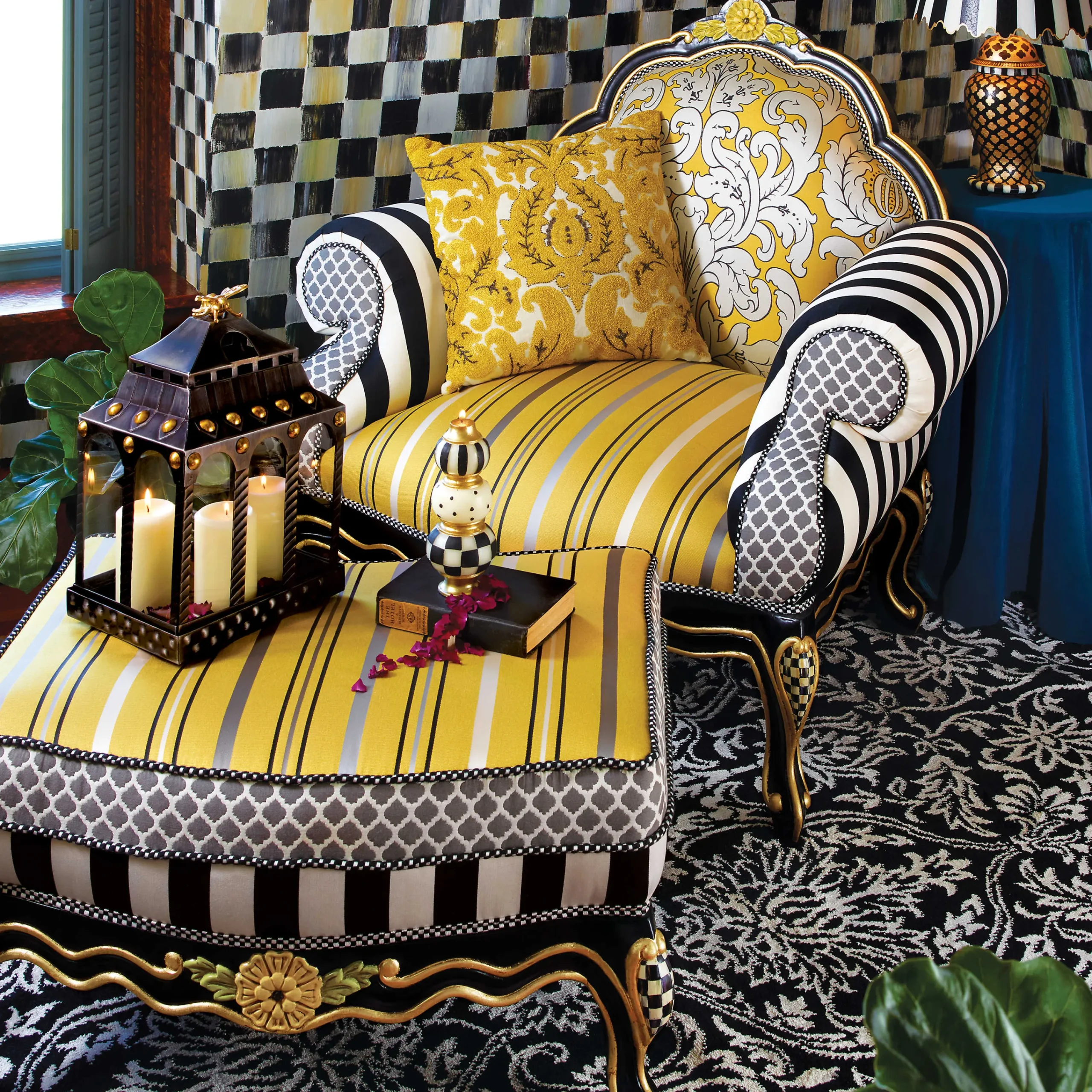 Queen Bee Ottoman|MacKenzie-Childs Online