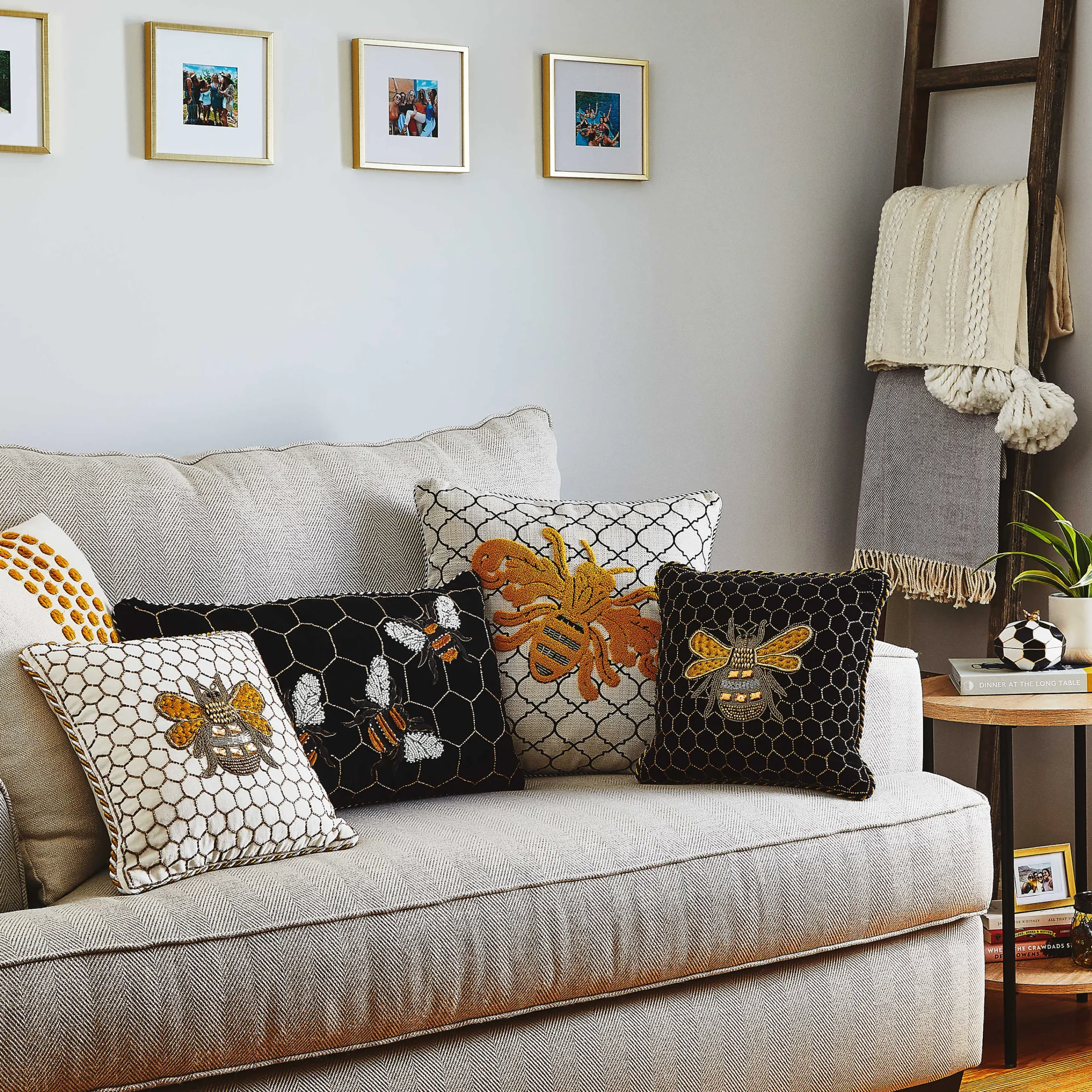 Queen Bee Pillow - Ivory|MacKenzie-Childs