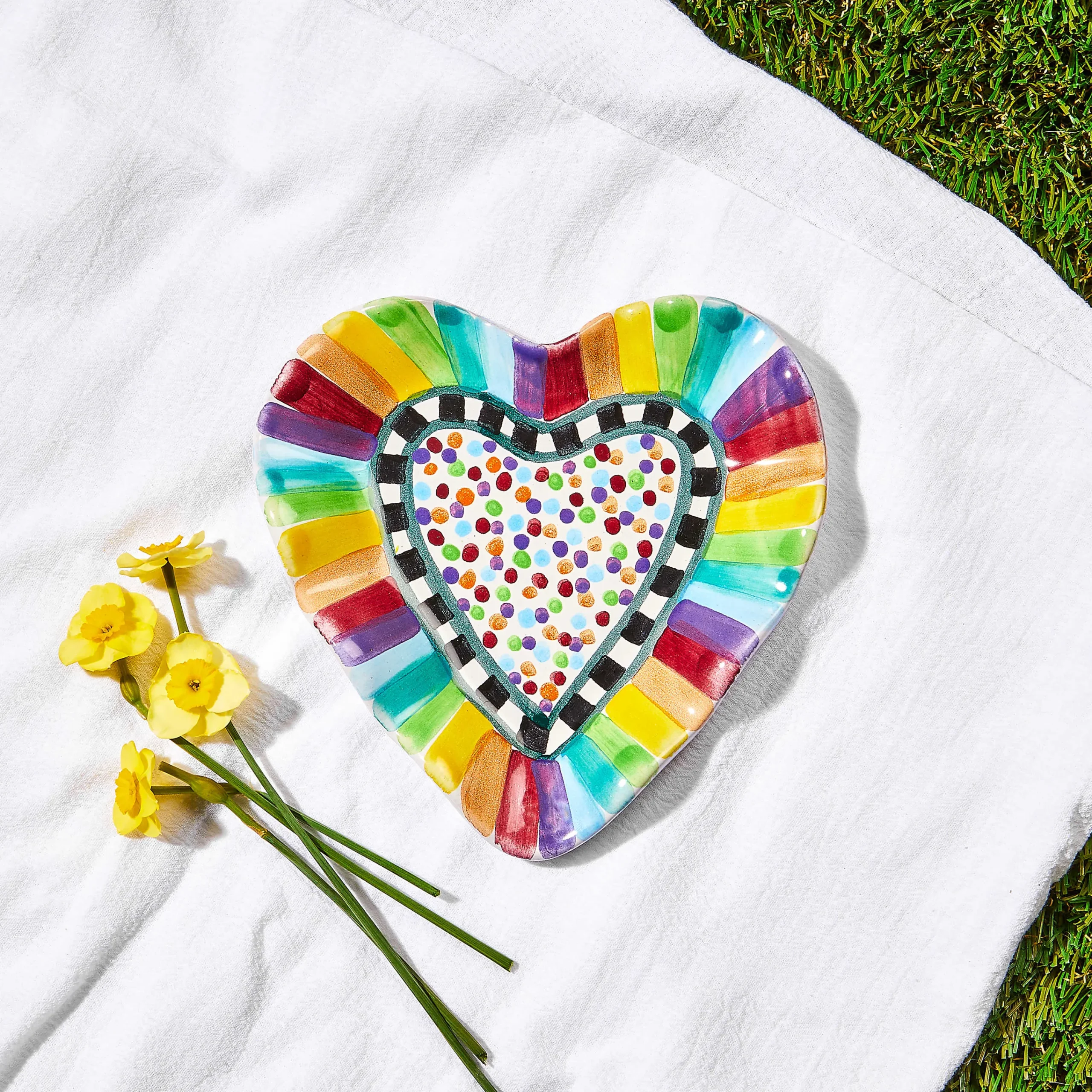 Rainbow Fluted Heart Plate|MacKenzie-Childs Outlet