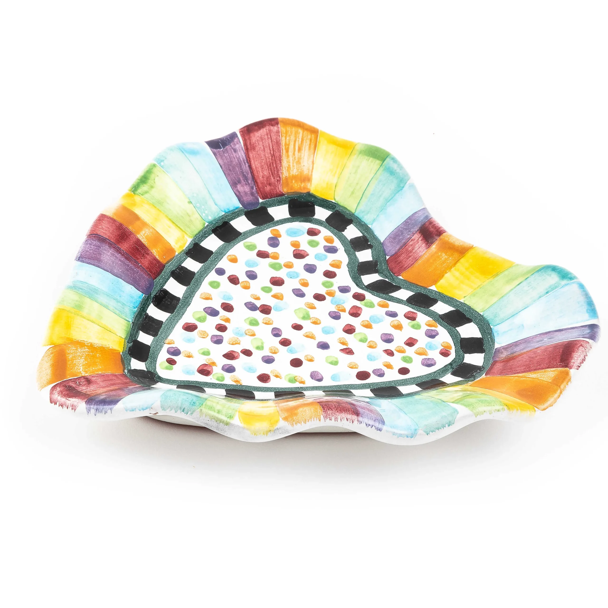 Rainbow Fluted Heart Plate|MacKenzie-Childs Outlet