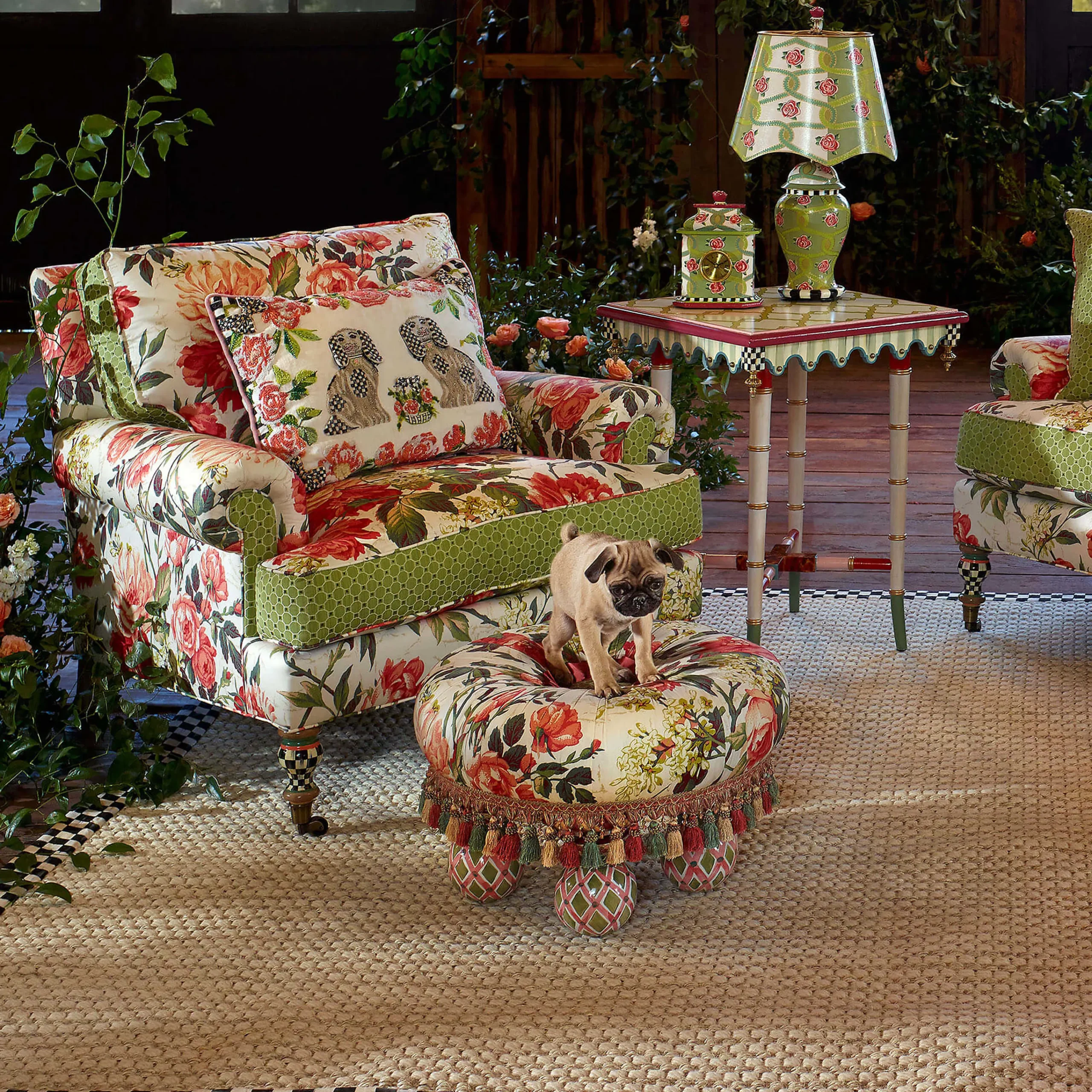 Really Rosy Tuffet|MacKenzie-Childs Clearance