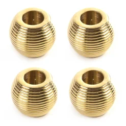 Ribbed Sphere Candle Holders - Gold - Set Of 4|MacKenzie-Childs New