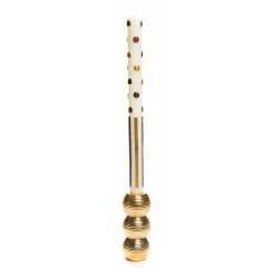 Ribbed Triple Sphere Candle Holder - Gold|MacKenzie-Childs Hot