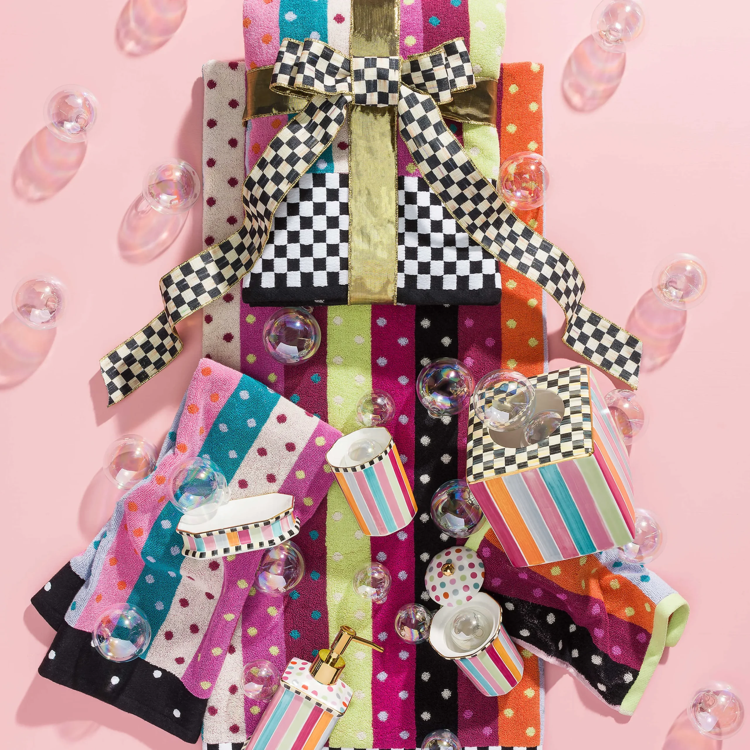 Ribbon & Dot Hand Towel|MacKenzie-Childs Online