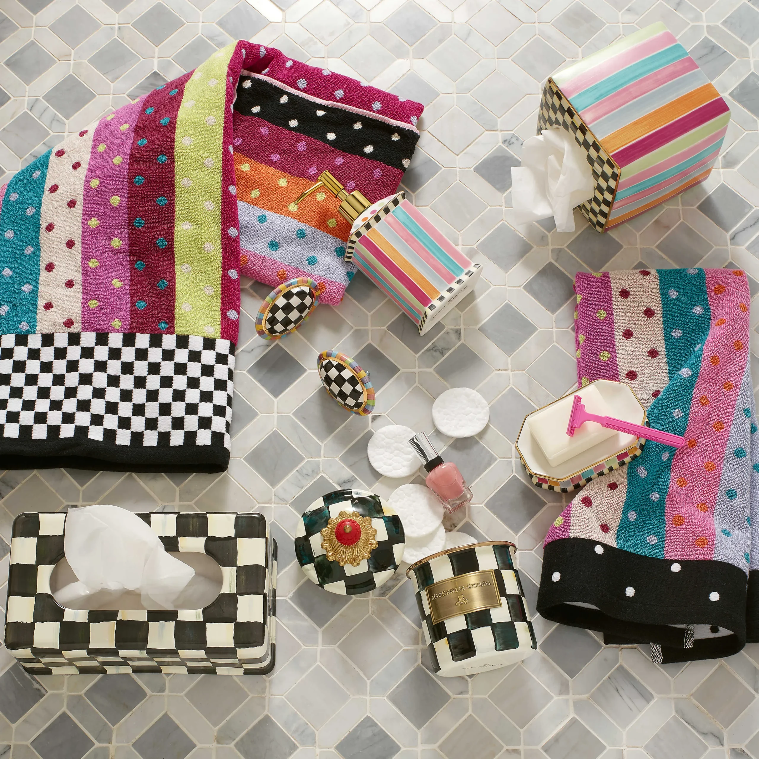 Ribbon & Dot Hand Towel|MacKenzie-Childs Online