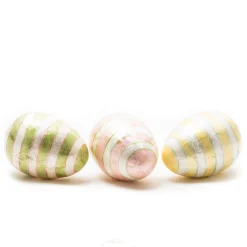 Rose Garden Stripe Eggs - Set Of 3|MacKenzie-Childs Best