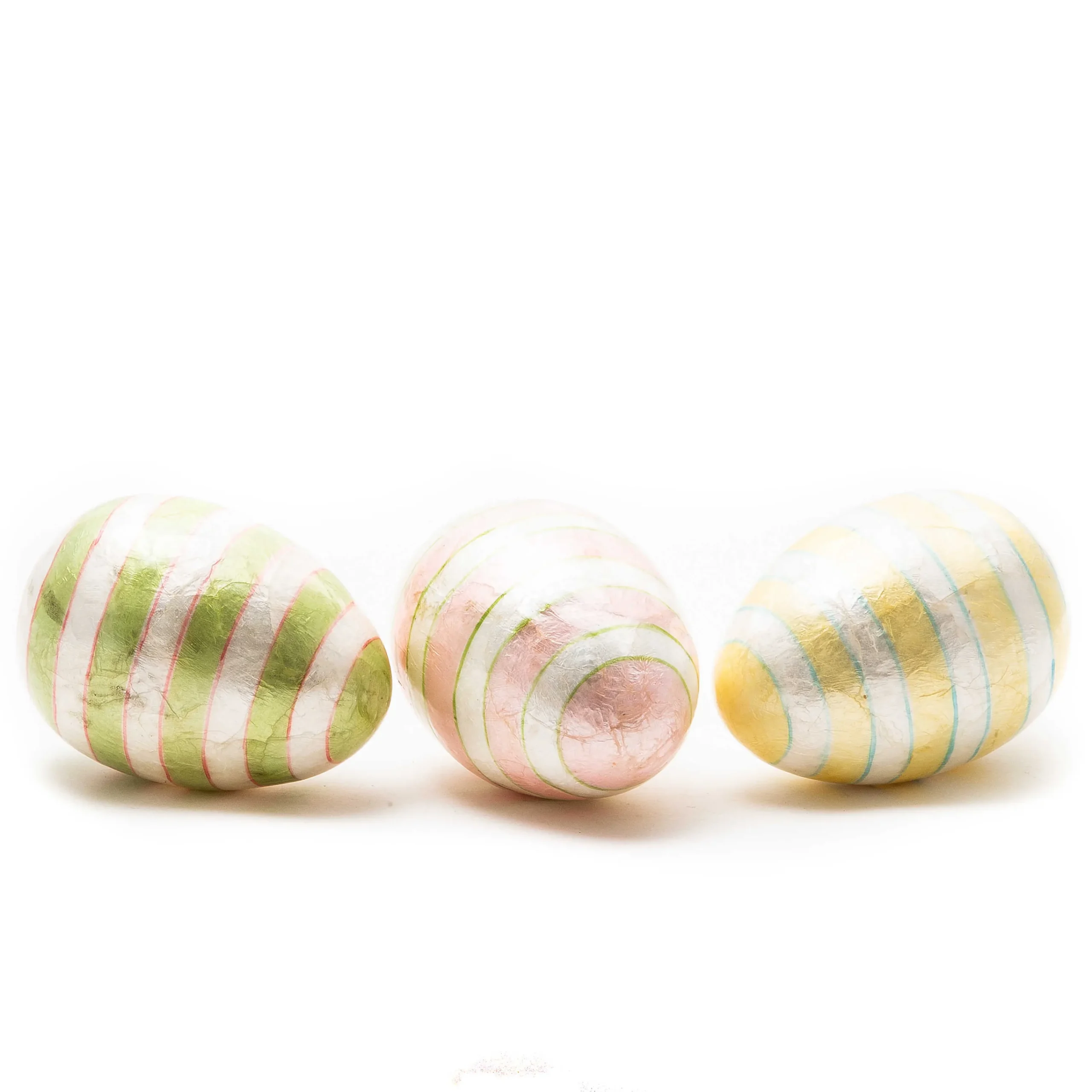 Rose Garden Stripe Eggs - Set Of 3|MacKenzie-Childs Best