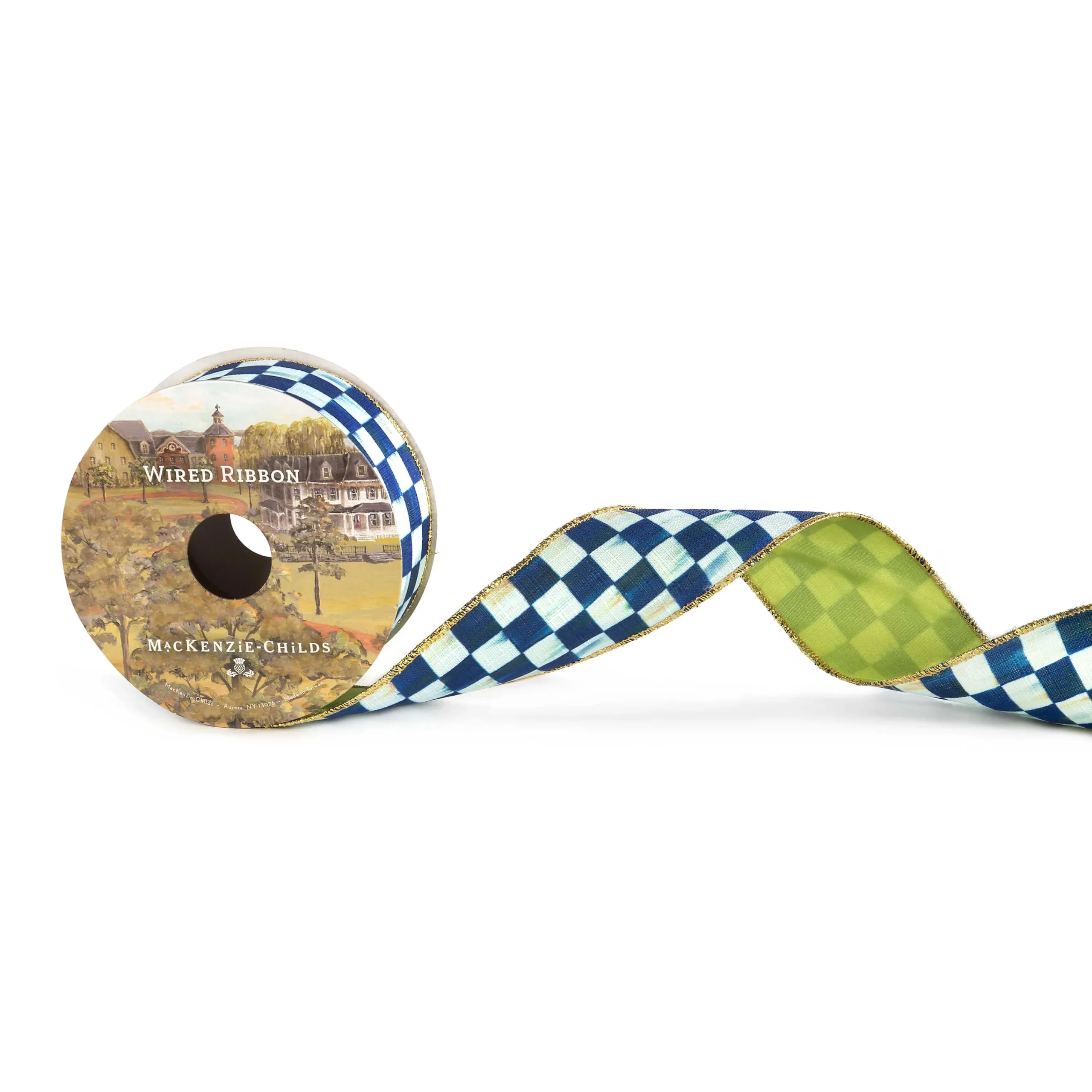 Royal Check 2" Ribbon|MacKenzie-Childs Sale