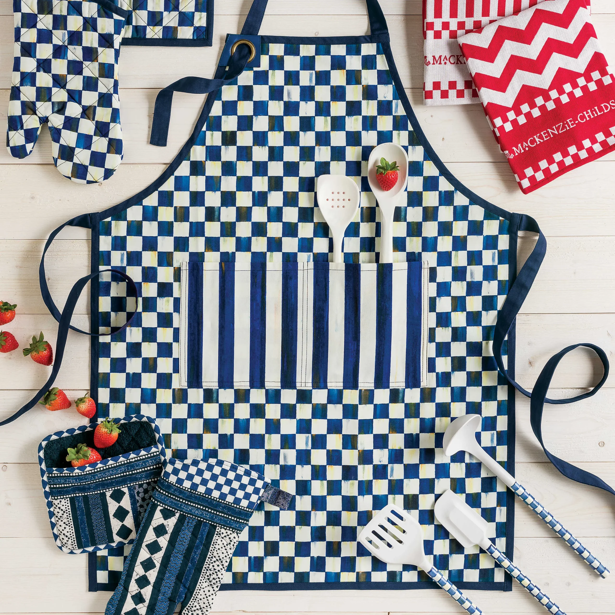 Royal Check Bistro Oven Mitt|MacKenzie-Childs Online