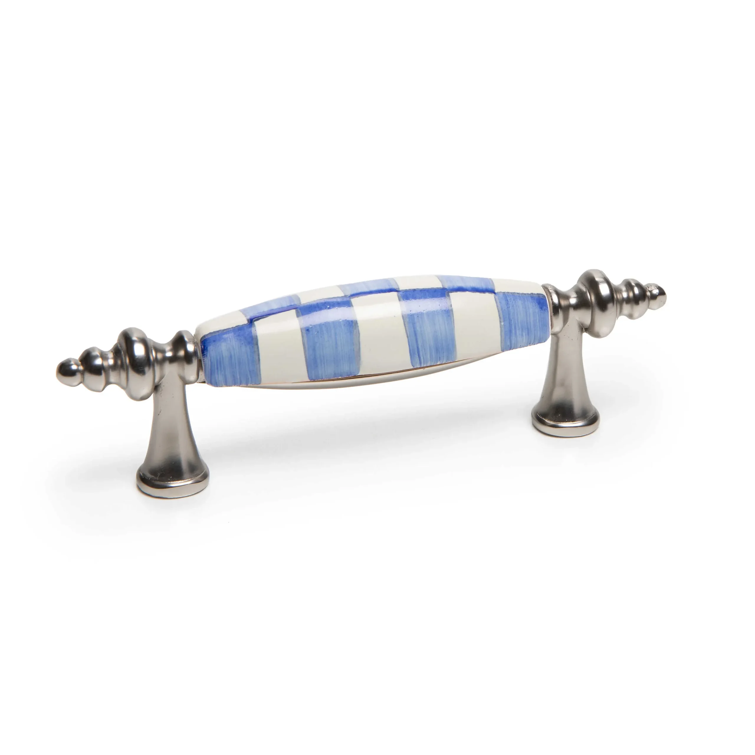 Royal Check Drawer Pull - Nickel|MacKenzie-Childs Discount