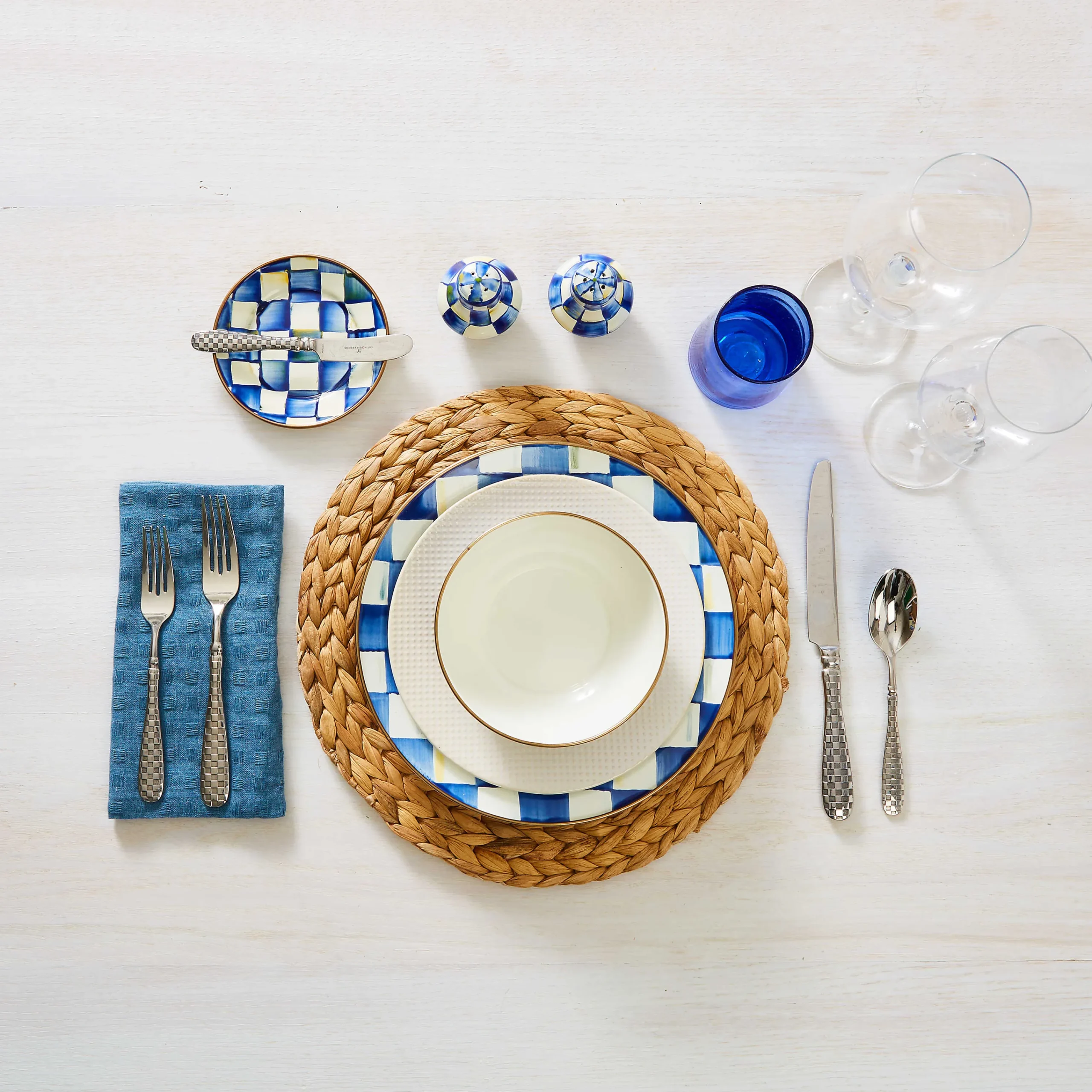 Royal Check Enamel Appetizer Plates - Set Of 4|MacKenzie-Childs New