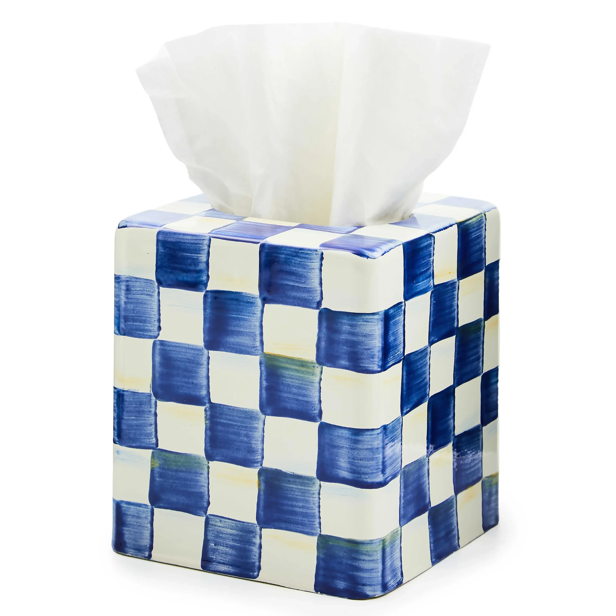 Royal Check Enamel Boutique Tissue Box Cover|MacKenzie-Childs Hot