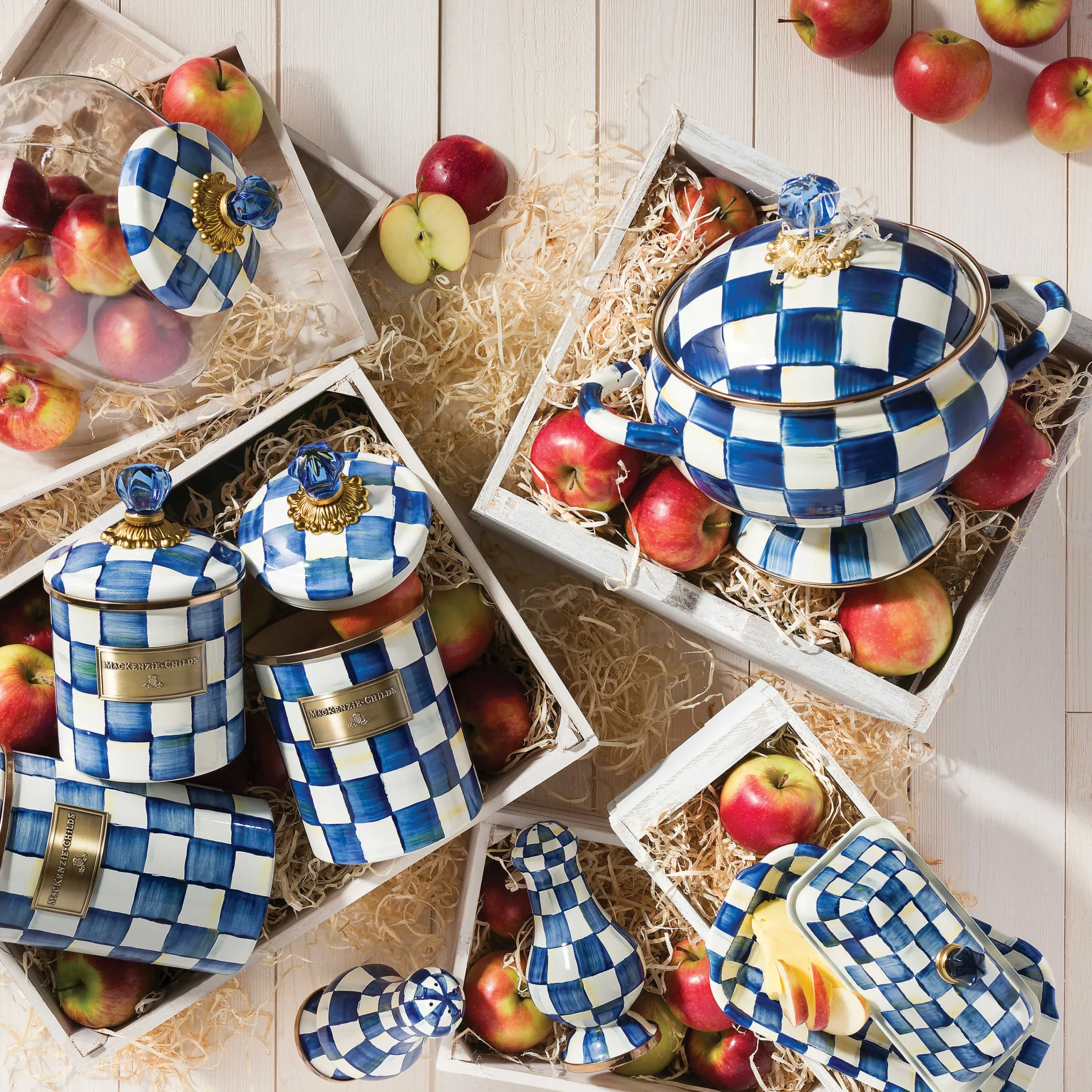 Royal Check Enamel Butter Box|MacKenzie-Childs Best
