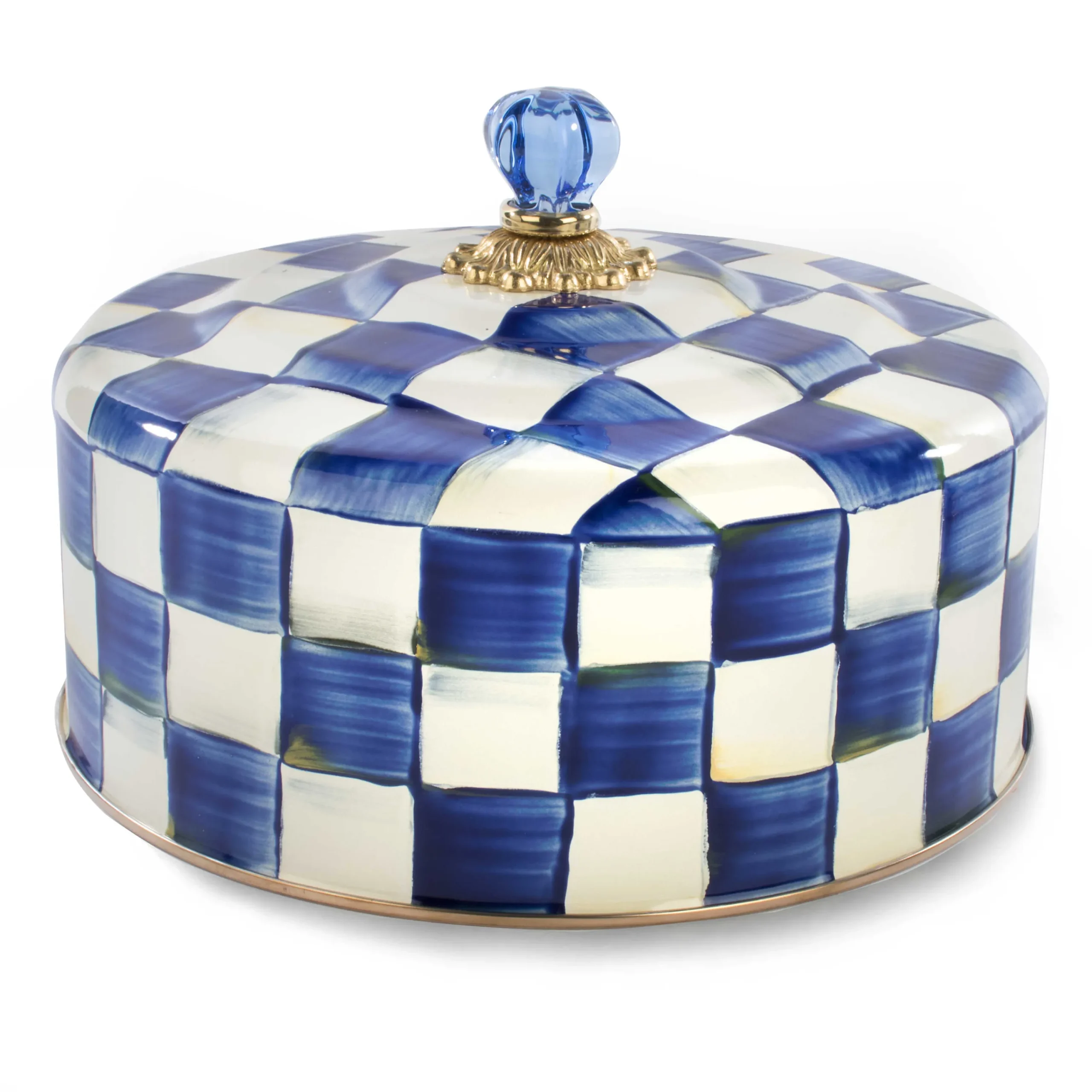 Royal Check Enamel Cake Carrier|MacKenzie-Childs Outlet