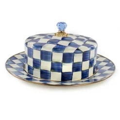Royal Check Enamel Cake Carrier|MacKenzie-Childs Outlet