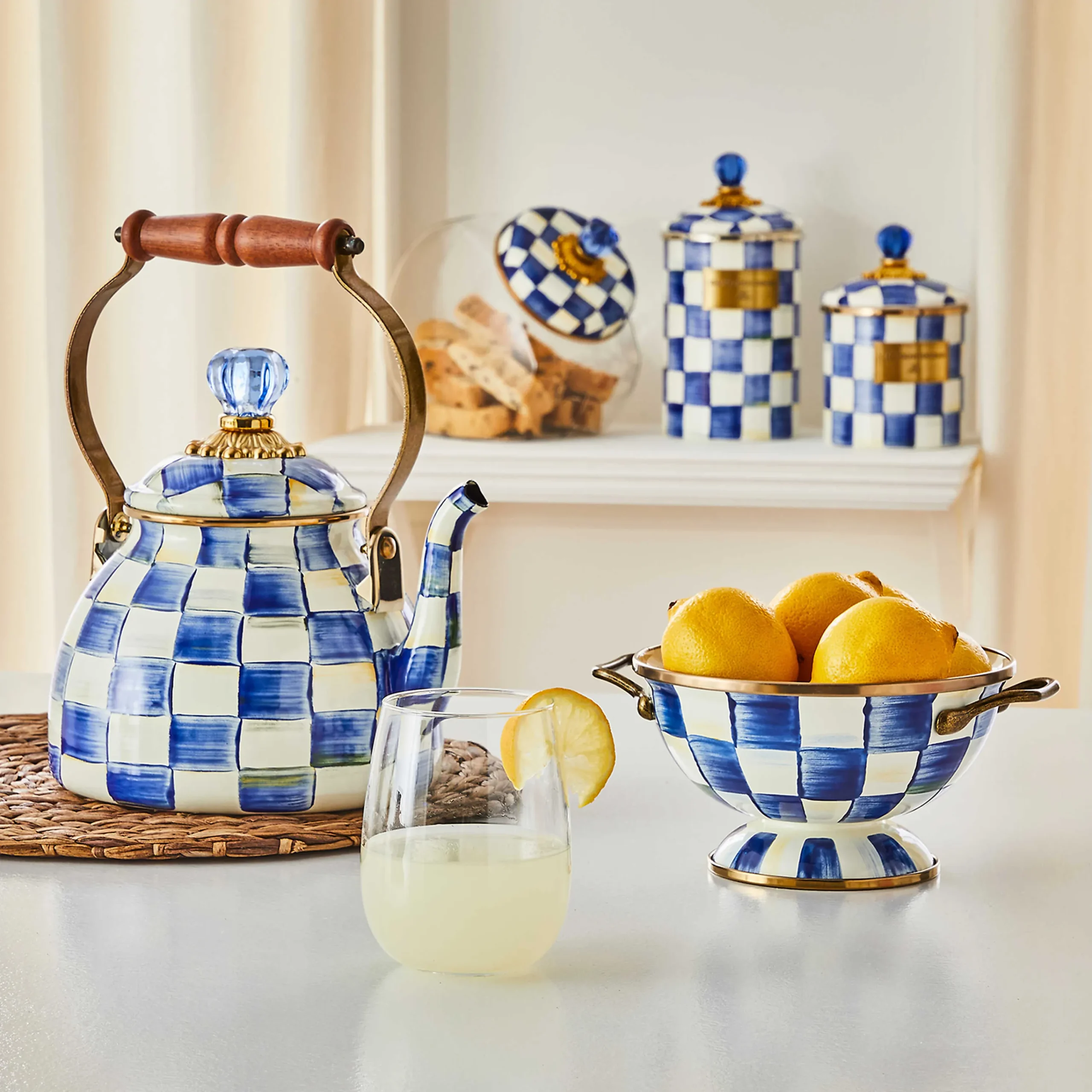 Royal Check Enamel Canister - Large|MacKenzie-Childs Best