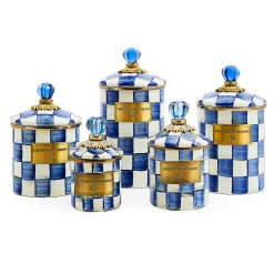 Royal Check Enamel Canister - Medium|MacKenzie-Childs Discount