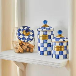 Royal Check Enamel Canister - Small|MacKenzie-Childs