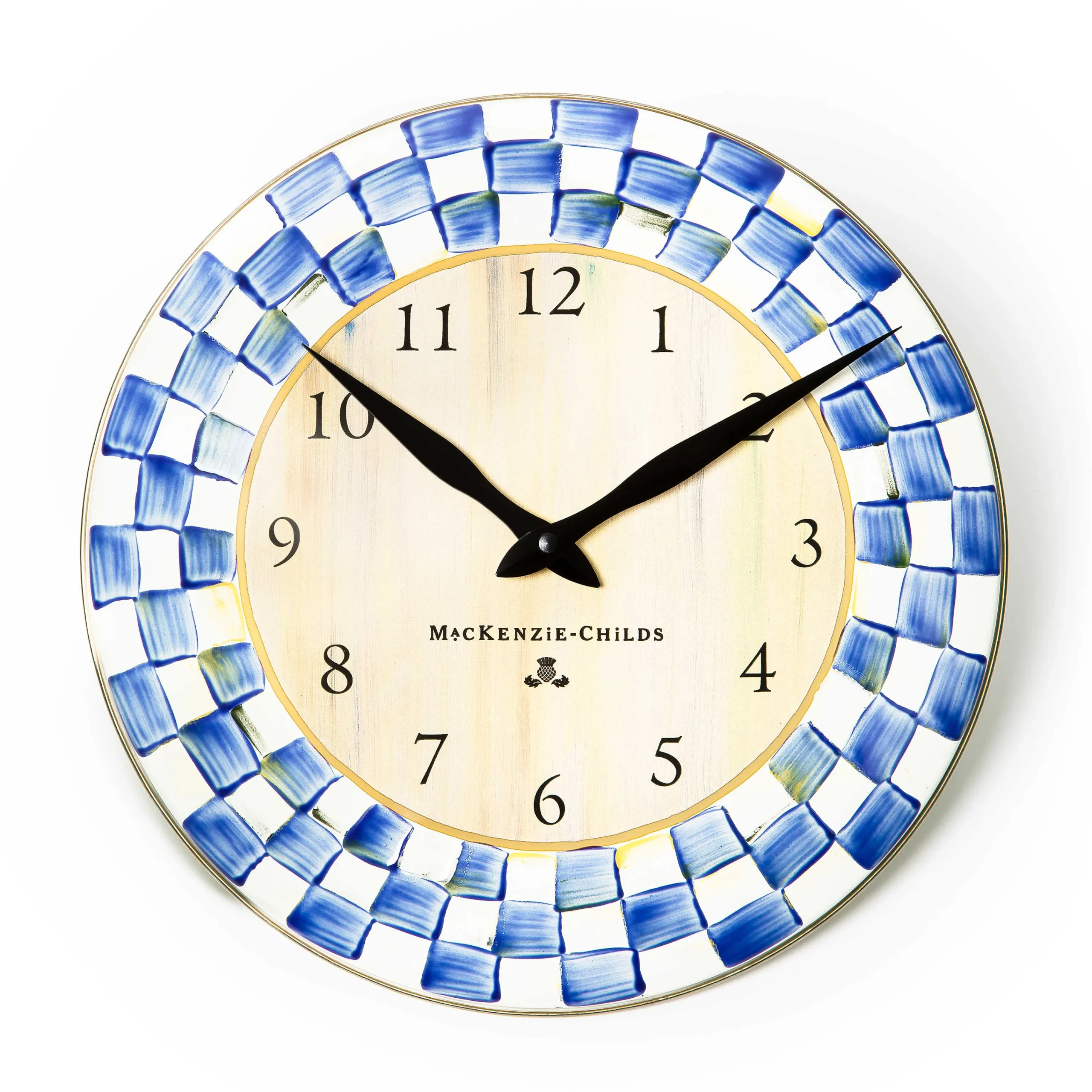Royal Check Enamel Clock|MacKenzie-Childs Outlet