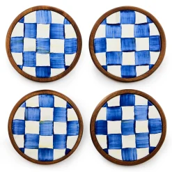 Royal Check Enamel Coasters - Set Of 4|MacKenzie-Childs Sale
