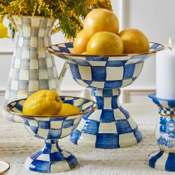 Royal Check Enamel Compote - Large|MacKenzie-Childs New