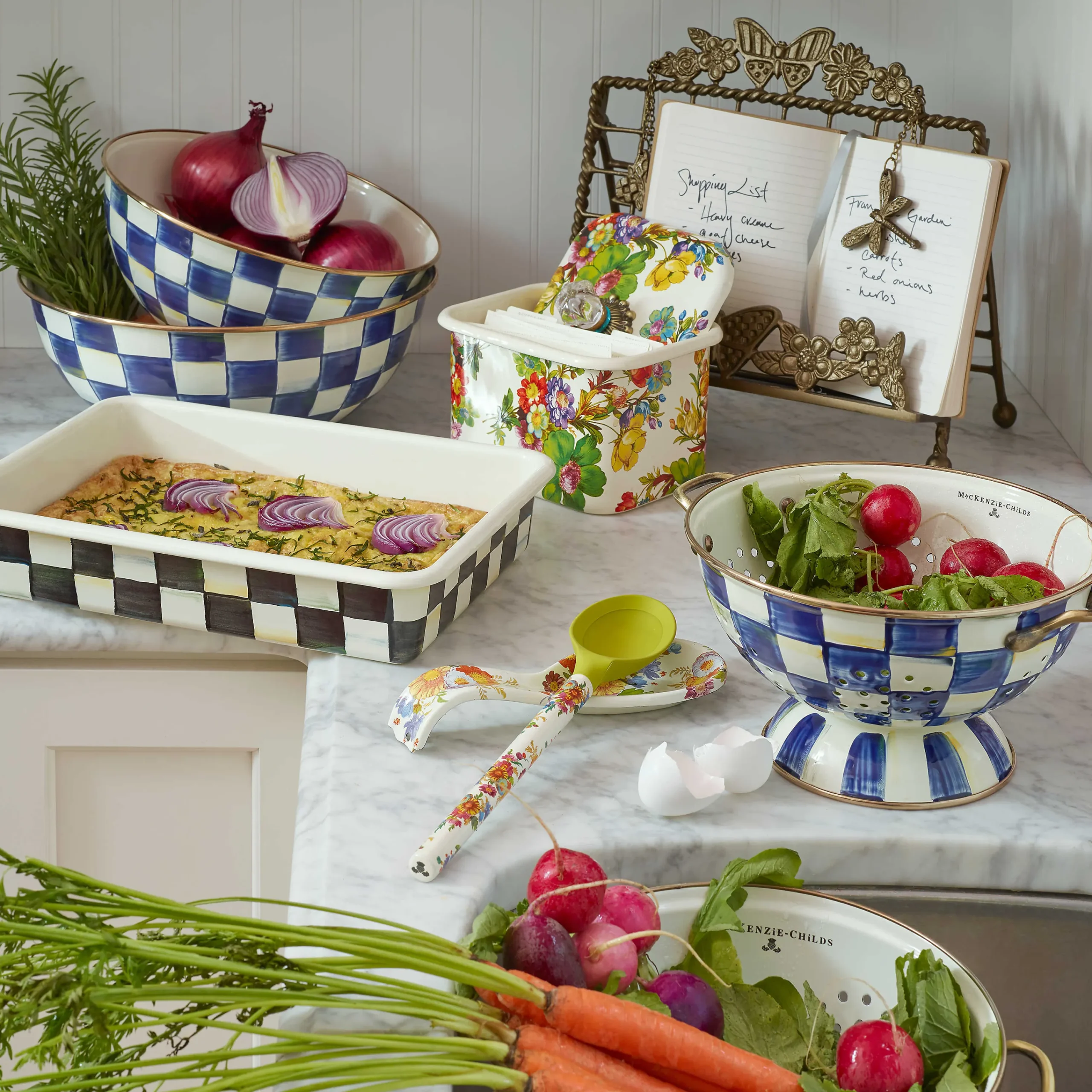 Royal Check Enamel Everyday Bowl - Extra Large|MacKenzie-Childs