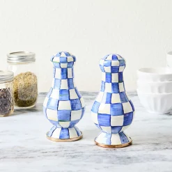 Royal Check Enamel Large Salt & Pepper Shakers|MacKenzie-Childs