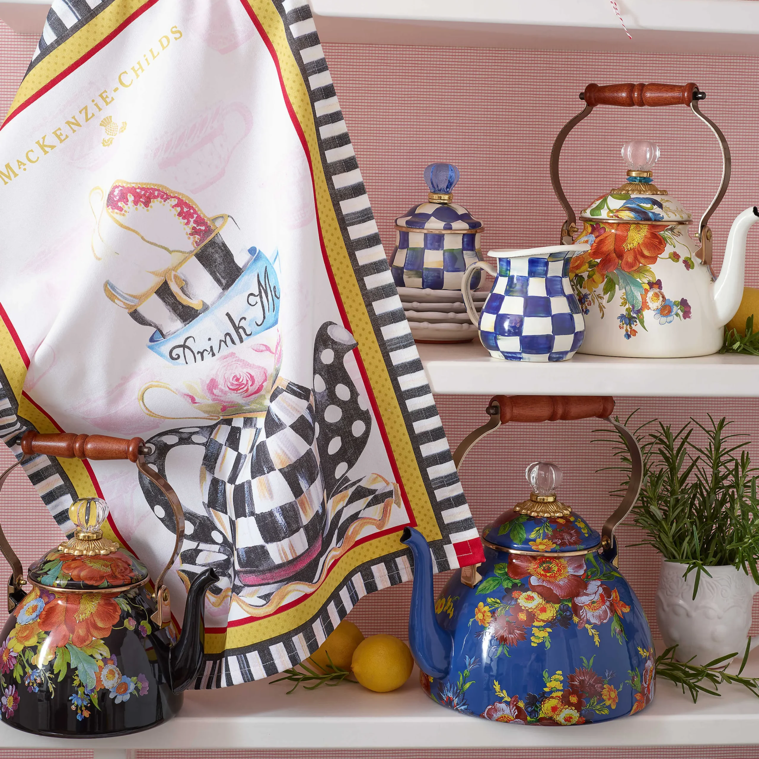 Royal Check Enamel Lidded Sugar Bowl|MacKenzie-Childs