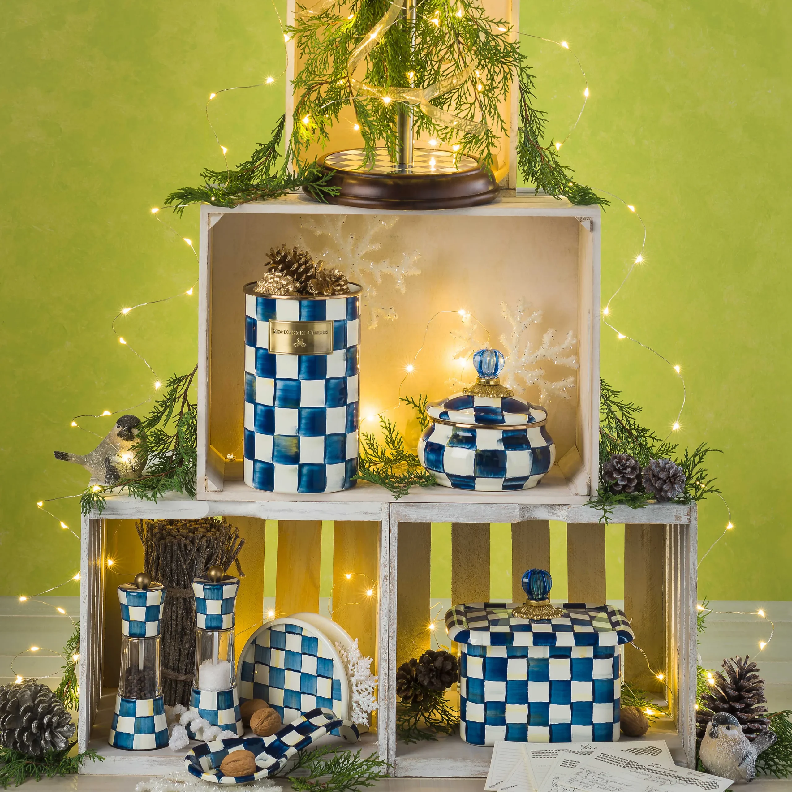 Royal Check Enamel Napkin Holder|MacKenzie-Childs New