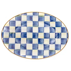 Royal Check Enamel Oval Platter - Small|MacKenzie-Childs
