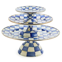 Royal Check Enamel Pedestal Platter - Small|MacKenzie-Childs Sale