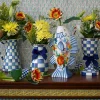Royal Check Enamel Pedestal Vase|MacKenzie-Childs Hot