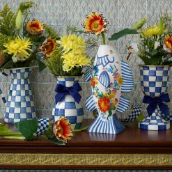 Royal Check Enamel Pedestal Vase|MacKenzie-Childs Hot