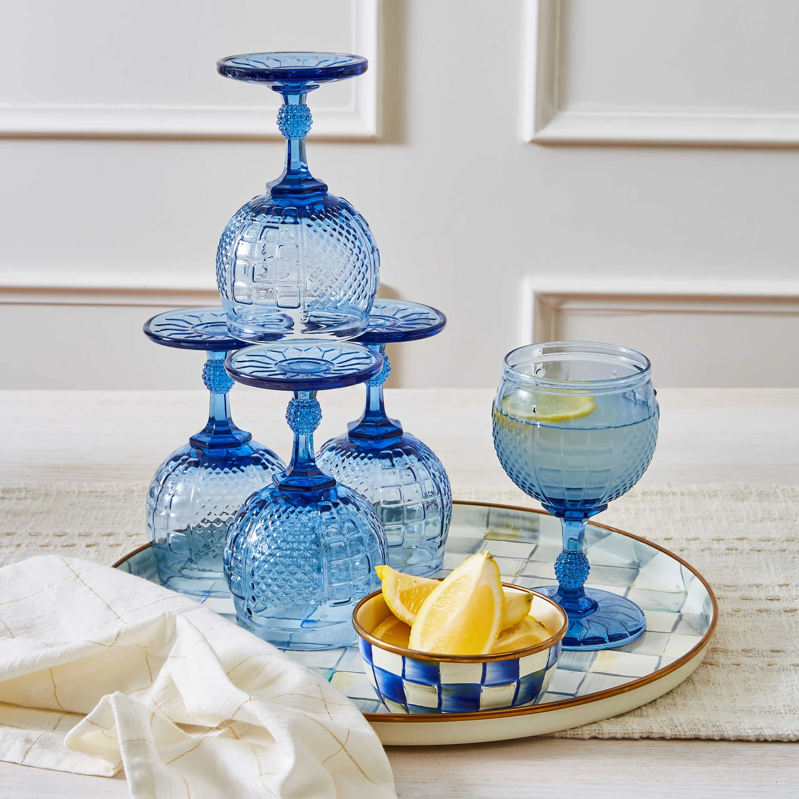 Royal Check Enamel Pinch Bowl|MacKenzie-Childs Clearance