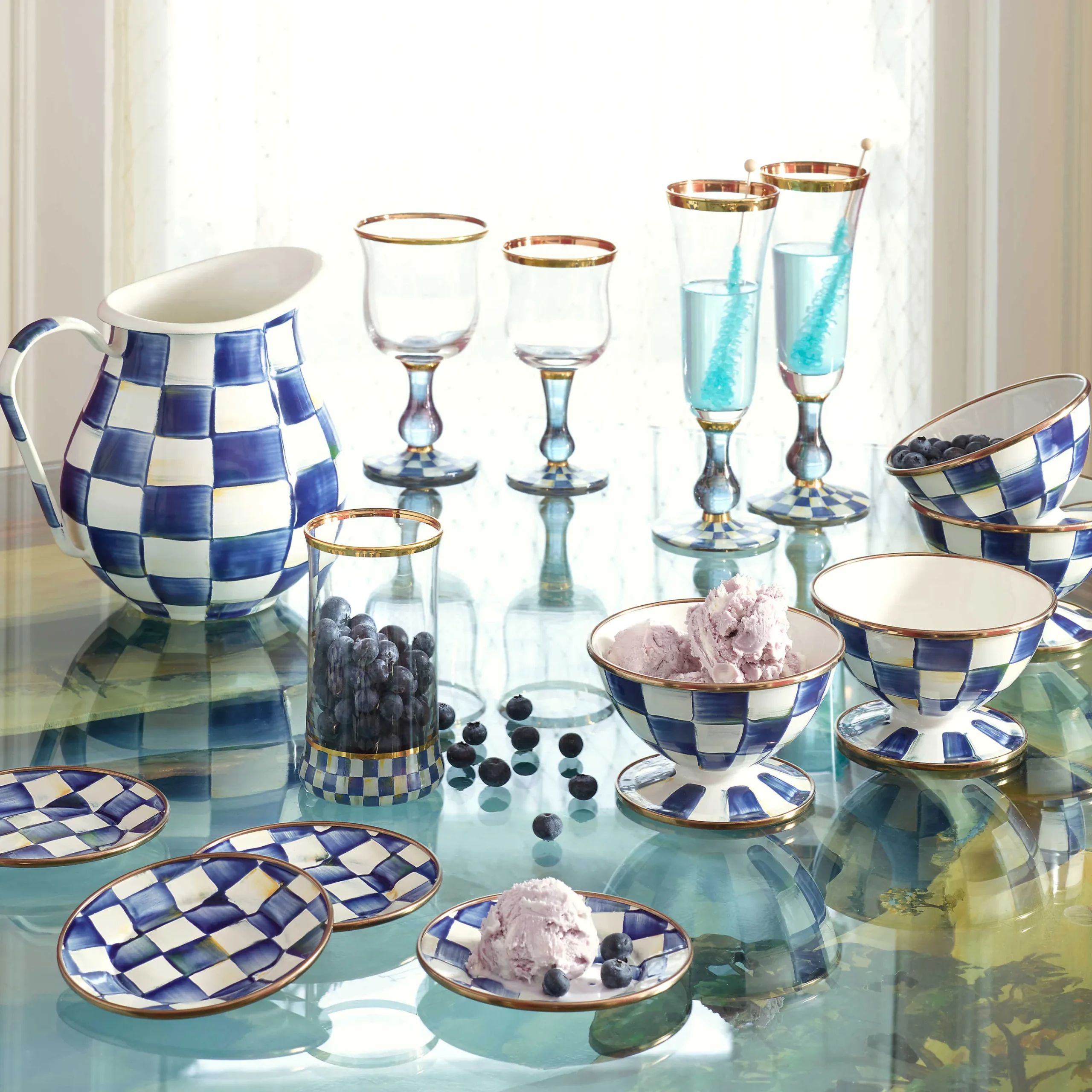 Royal Check Enamel Pitcher|MacKenzie-Childs New