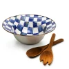 Royal Check Enamel Salad Serving Set|MacKenzie-Childs Discount