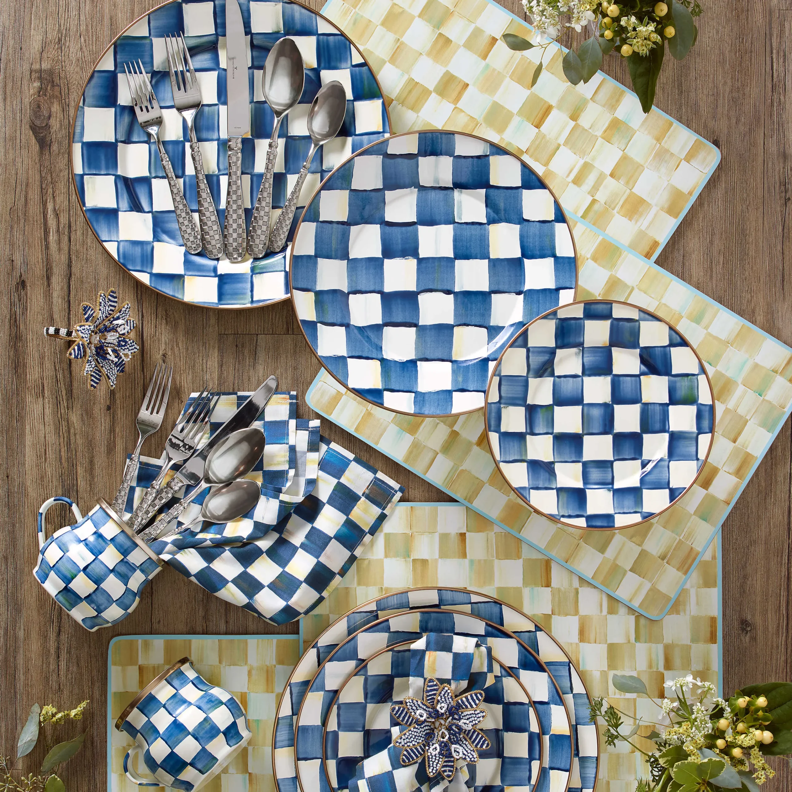 Royal Check Enamel Salad/Dessert Plate|MacKenzie-Childs Hot
