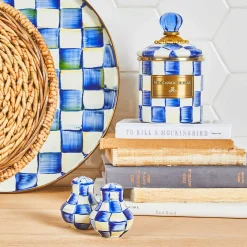 Royal Check Enamel Salt & Pepper Shakers|MacKenzie-Childs Sale