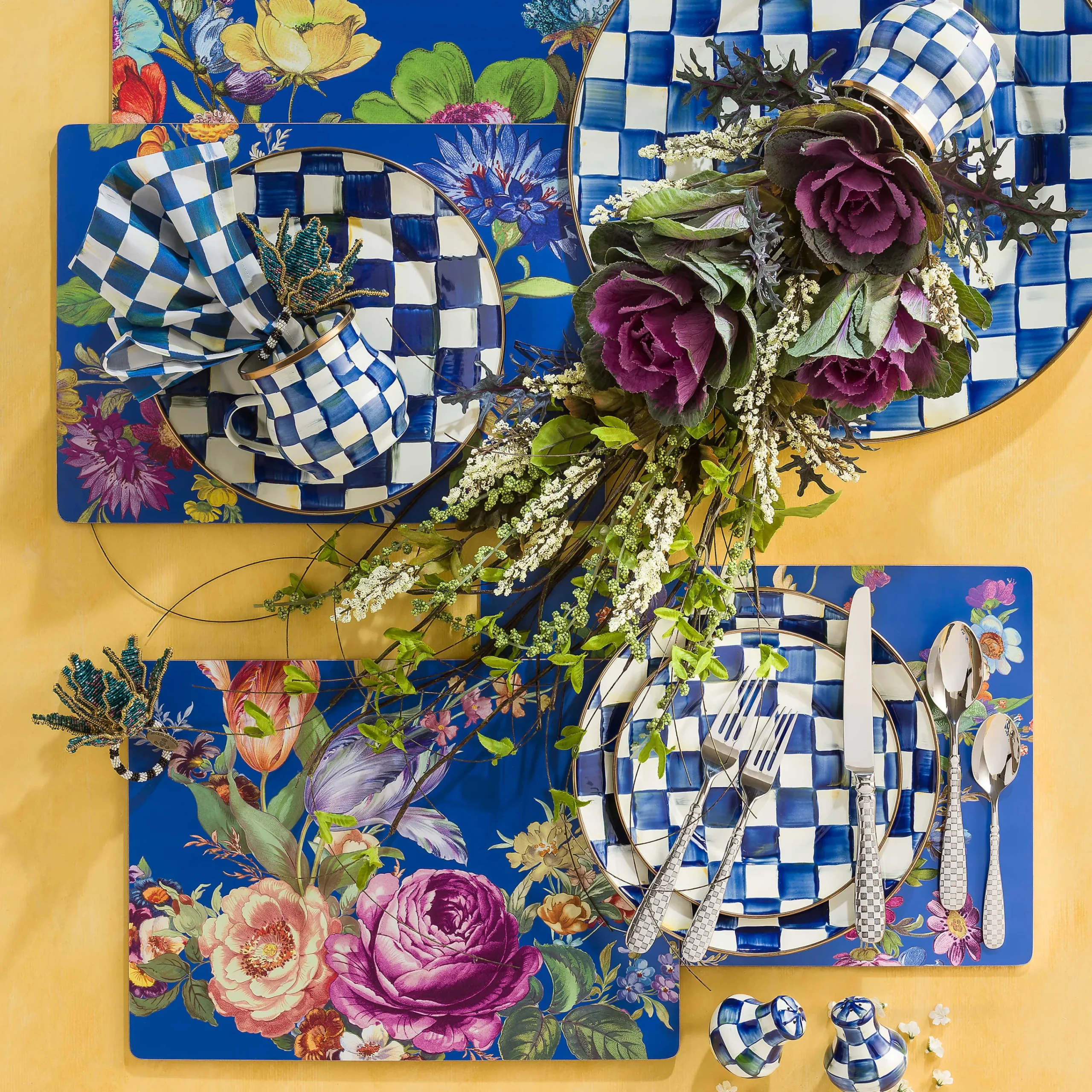 Royal Check Enamel Serving Platter|MacKenzie-Childs Online