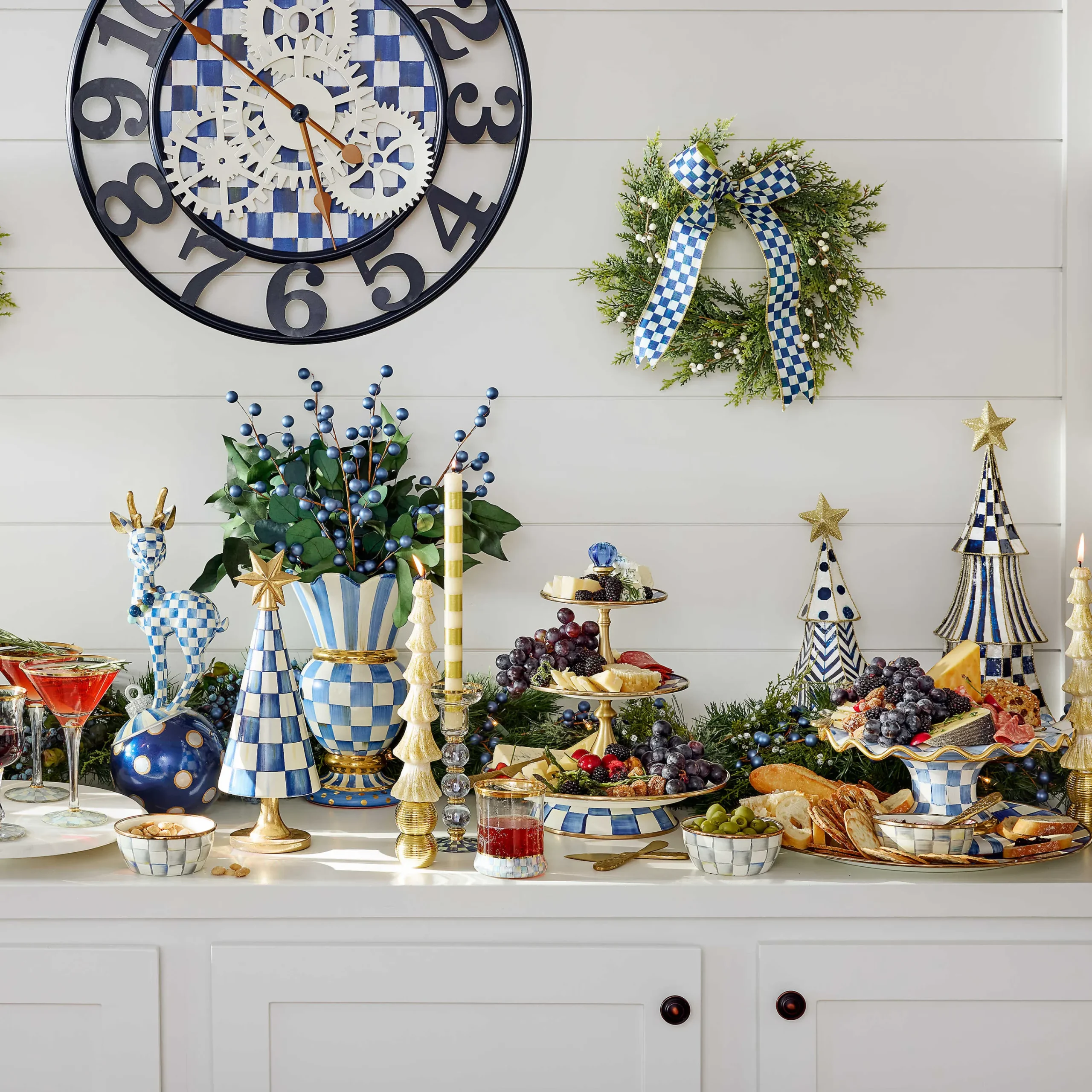 Royal Check Enamel Serving Platter|MacKenzie-Childs Online